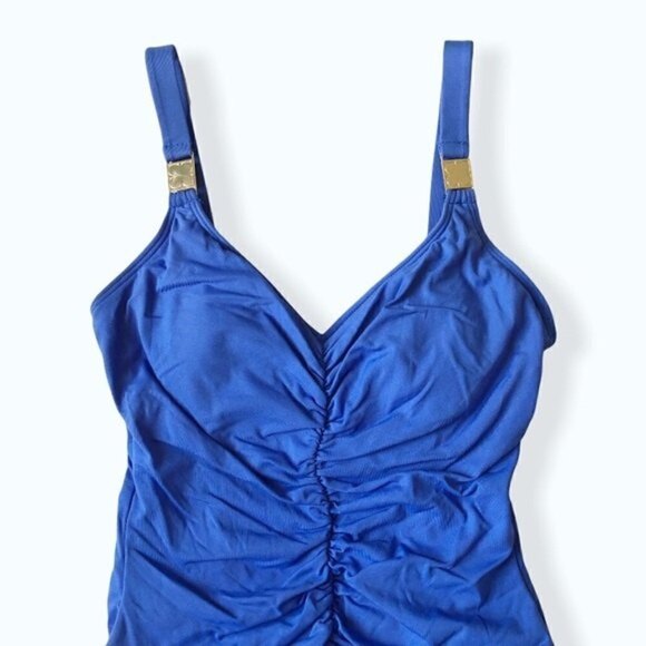 Liz Claiborne Y2K One Piece Swimsuit Blue Size 8 - Picture 3 of 8